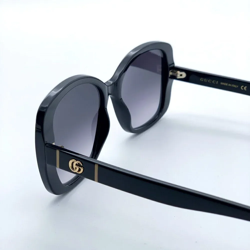 ЄNEW Gucci GG0762S  001 Black Gray Gradient Square Women Sunglasses - Picture 8 of 13